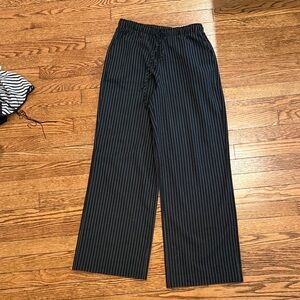 Stradivarius black pinstripe pull on drawstring Pants